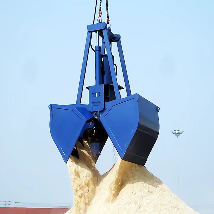 Wire Rope Push Support Grab Bucket Double Jaw Clamshell Electric or Hydraulic Excavator Clamshell Grab Bucket
