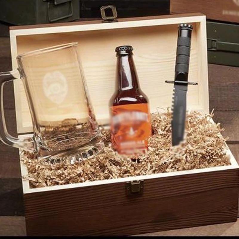 Personalized Gift Whiskey Rustic Finish Packaging Wood Box Groomsmen Gift Box Wooden Perfume Box New Trend 2020