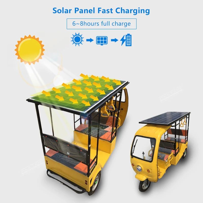 
 ALLTOP Прямая поставка с завода, железная крышка, экскурсионный автомобиль на солнечной батарее, трехколесный электрический туристический автомобиль, туристический трехколесный велосипед на солнечной батарее  