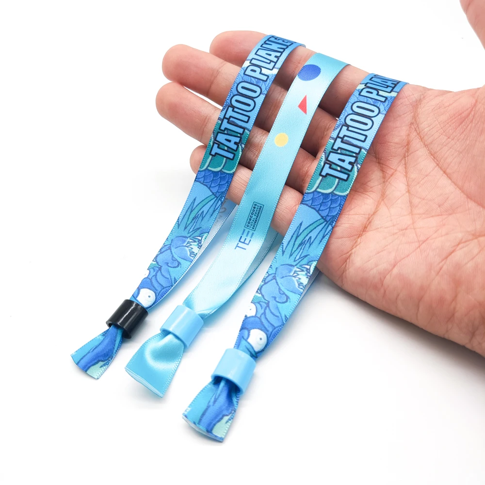 New Arrival Sublimation Printing Ribbon Wristband with Custom logo for Events and Promotion Satin Silk Bracelet