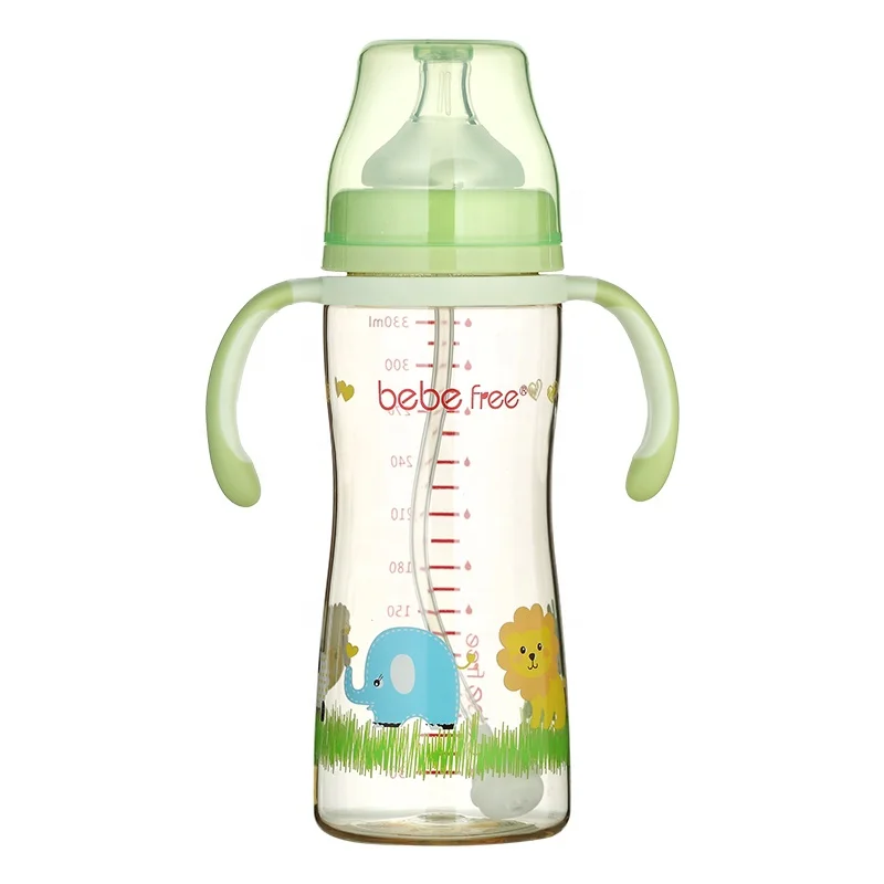 Ppsu Feeding Bottle 330ml Milk Bottle Baby Wholesale Breast Milk Bottle Wide Neck With Handle Silicone Pacifier Buy Hands Free Baby Bottle With Pacifier New Baby Feeding Bottle Ppsu Baby Training Bottle Product