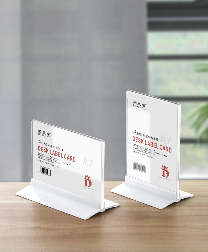 Borlund Clear Acrylic Desk Sign Holder 105x148mm A6 Holders Vertical And Horizontal Table Top