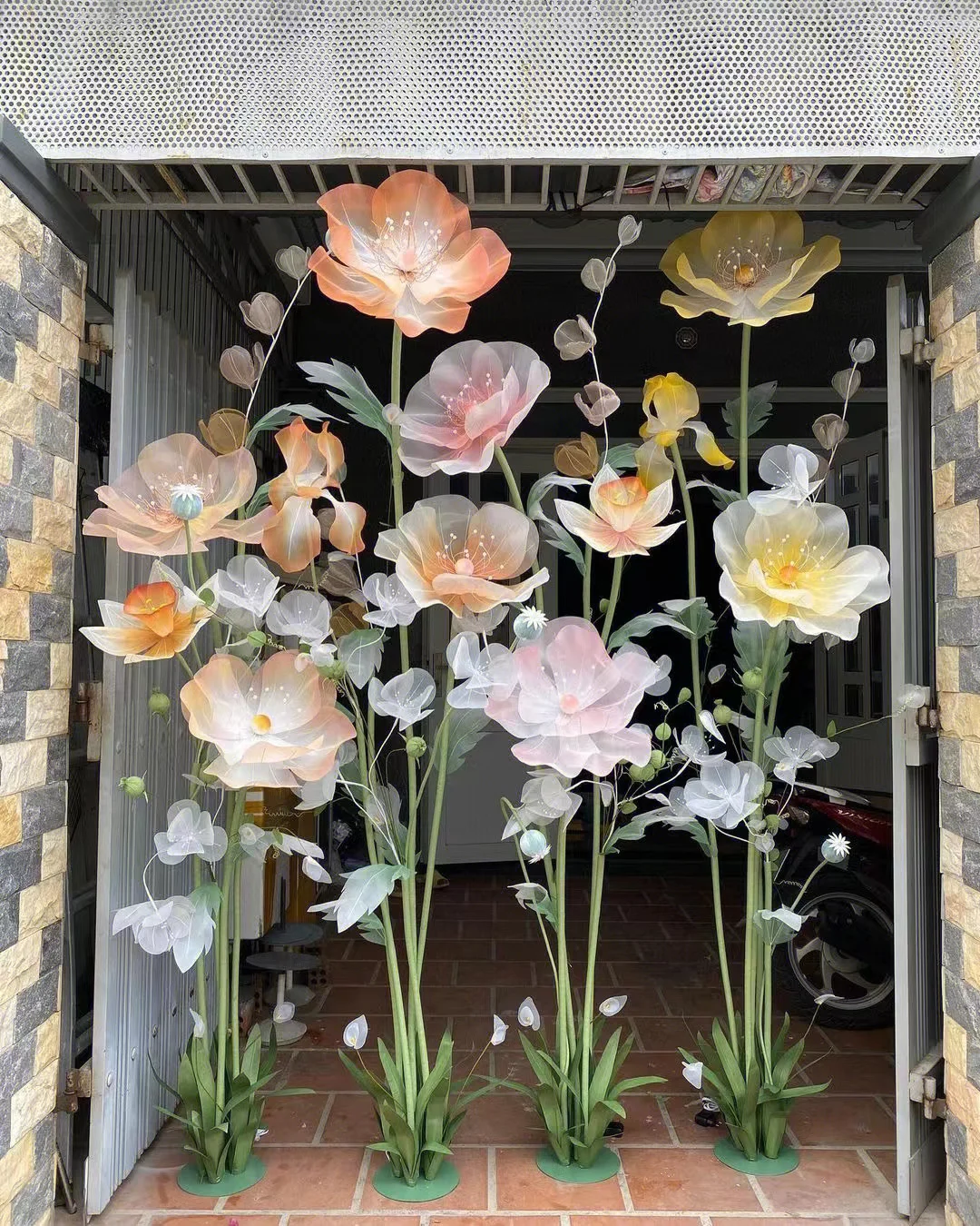 Hot Selling Giant Silk Flower Art Mall Shop Window Decoration