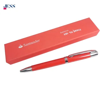Professional Custom Metal Pen with Printed Logo and Gift Box Premium Luxury Red Pen with Paper Box