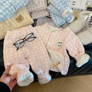 The New Thickened Set Is Suitable for Both Boys and Girls to Wear and Is a Kind of Warm Children's Clothing for Winter.