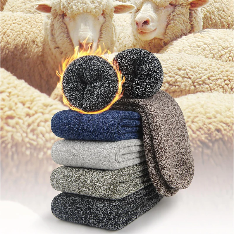 custom logo cashmere socks warm thick merino woolen thermal angora men wool ski socks