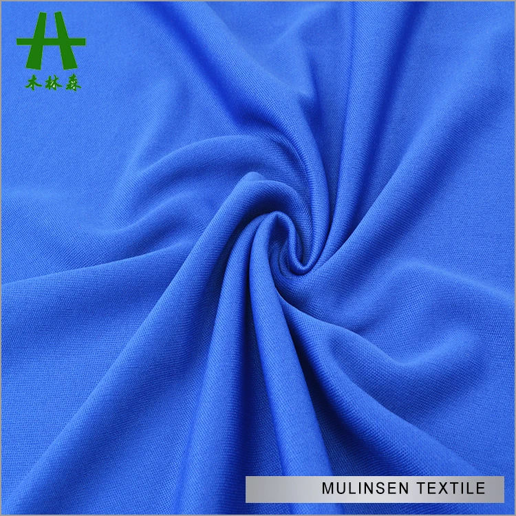 Mulinsen Textile Plain Dyed 100% Polyester Jersey Interlock Fabric