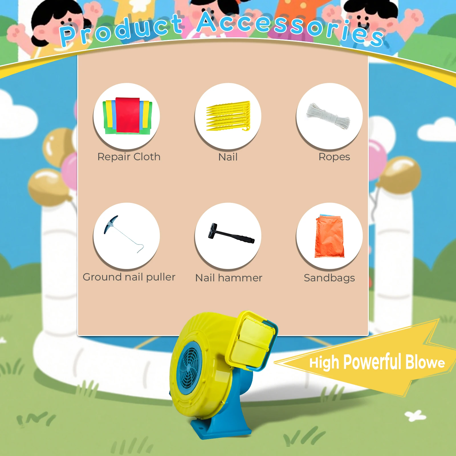 Wit commercieel springkussen voor bruiloft en verjaardag_voghion.com