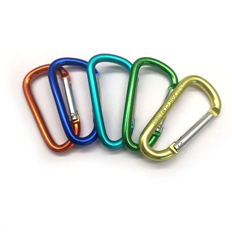 Decorative Color Snap Hooks Cup Hanging Bag Hook D Shape Aluminum Carabiner Keychain Hook