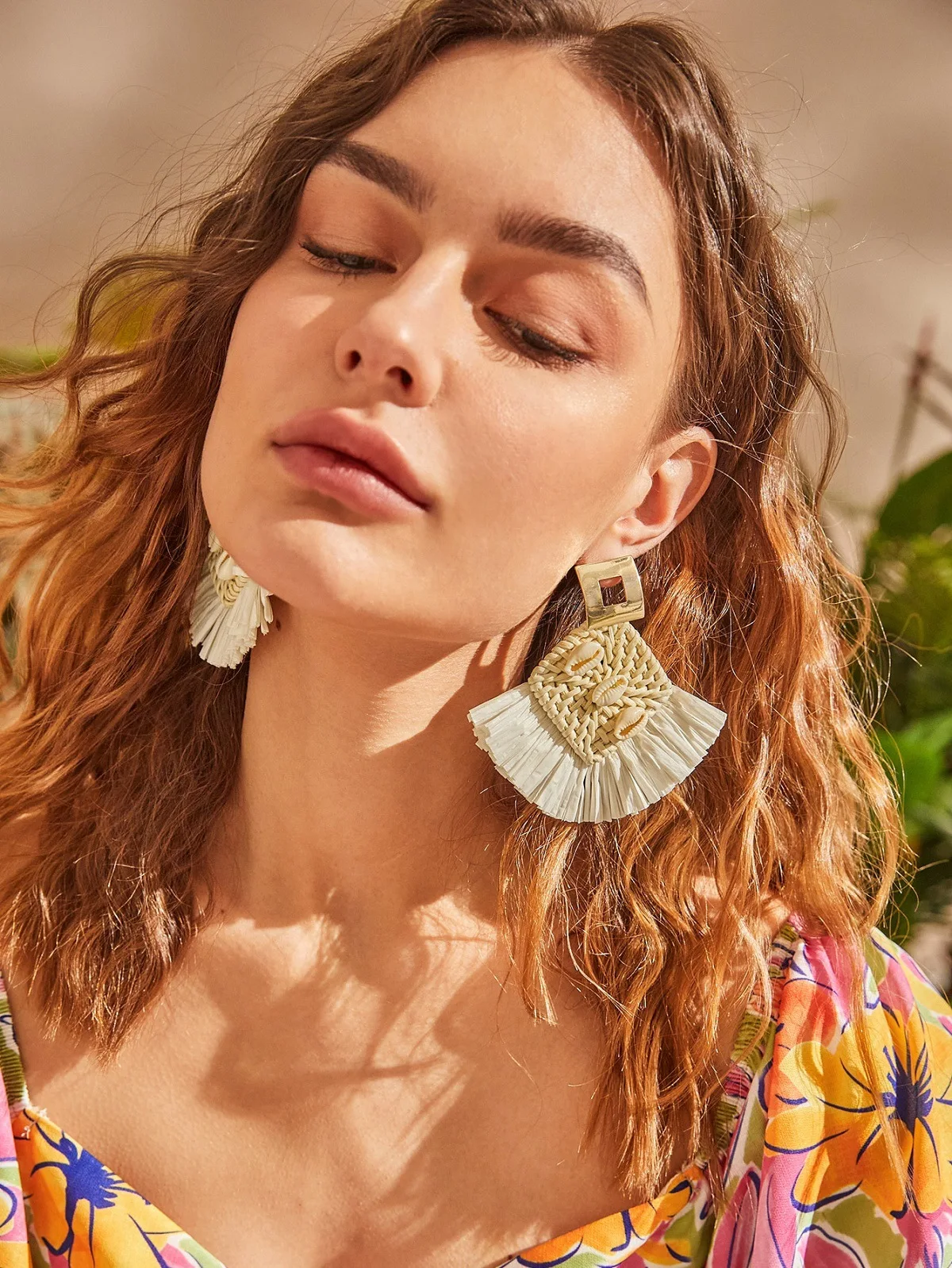 Bohemian Style Shell Earring Handmade Beach Earrings Fashion Woven