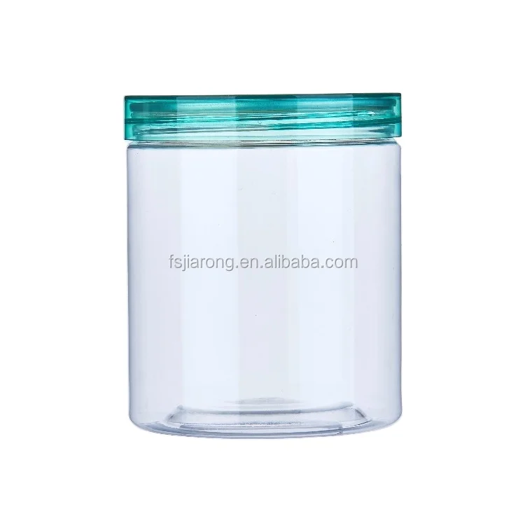 Empty Clear Candy Cookie Jar 500ml Wide Mouth Food Plastic Jars
