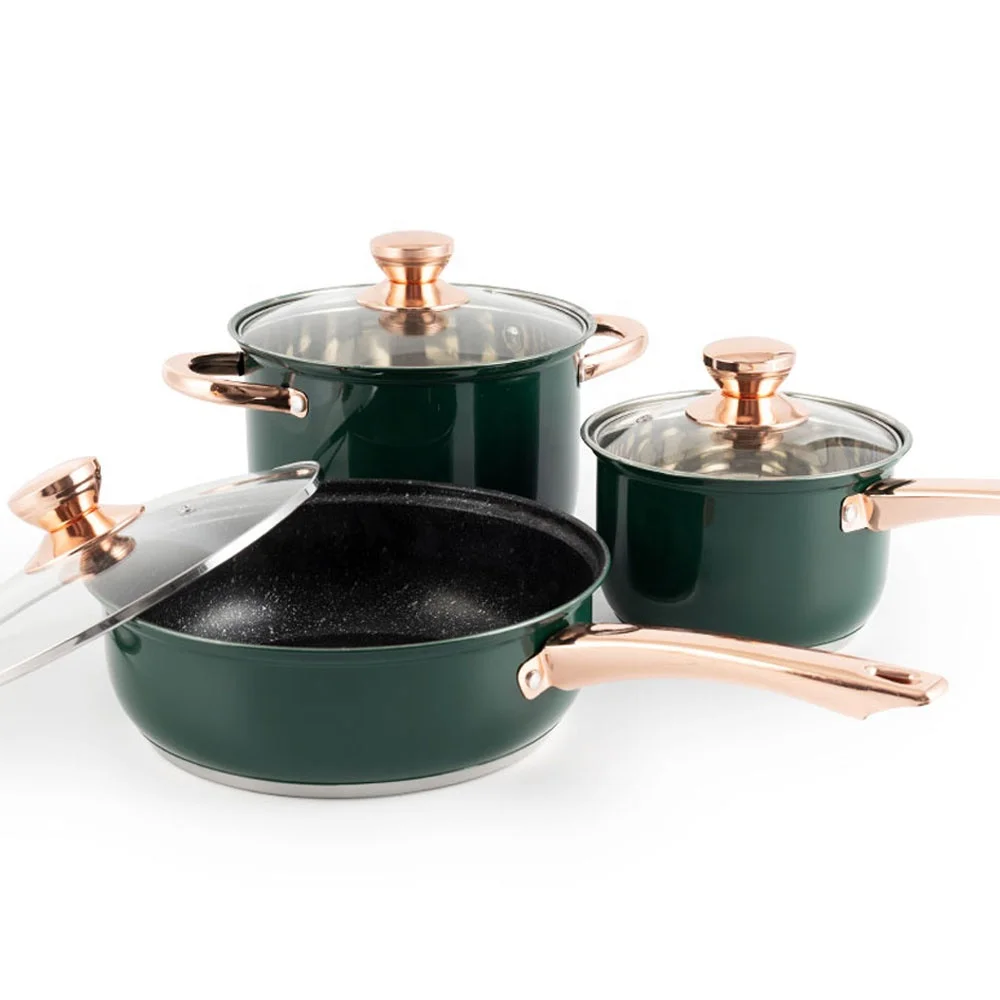 Высококачественная стальная посуда Ollas набор кухонной утвари кастрюль из нержавеющей стали кастрюли и сковородки Набор Антипригарной Посуды