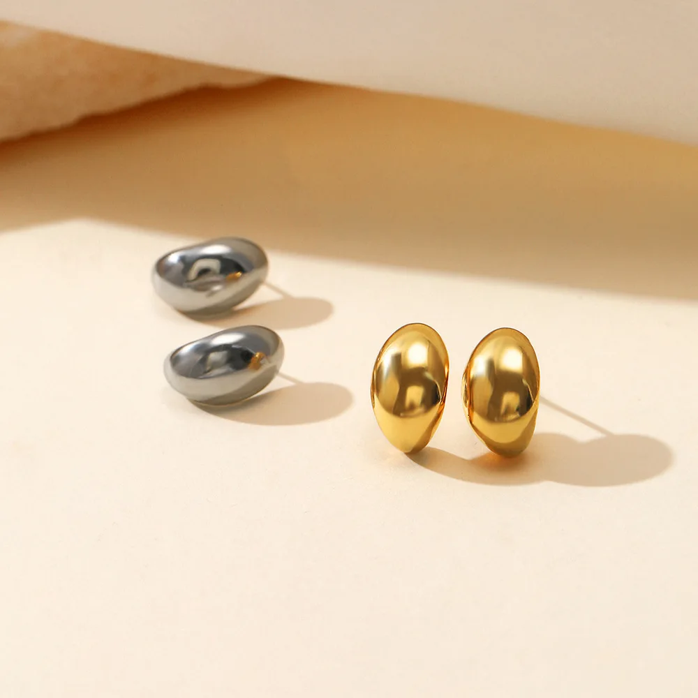 Trendy Chunky Open C Shape Hoop Earrings Women Fashion No Fade Gold Plating 304 Stainless Steel Hoop Earrings Jewelry