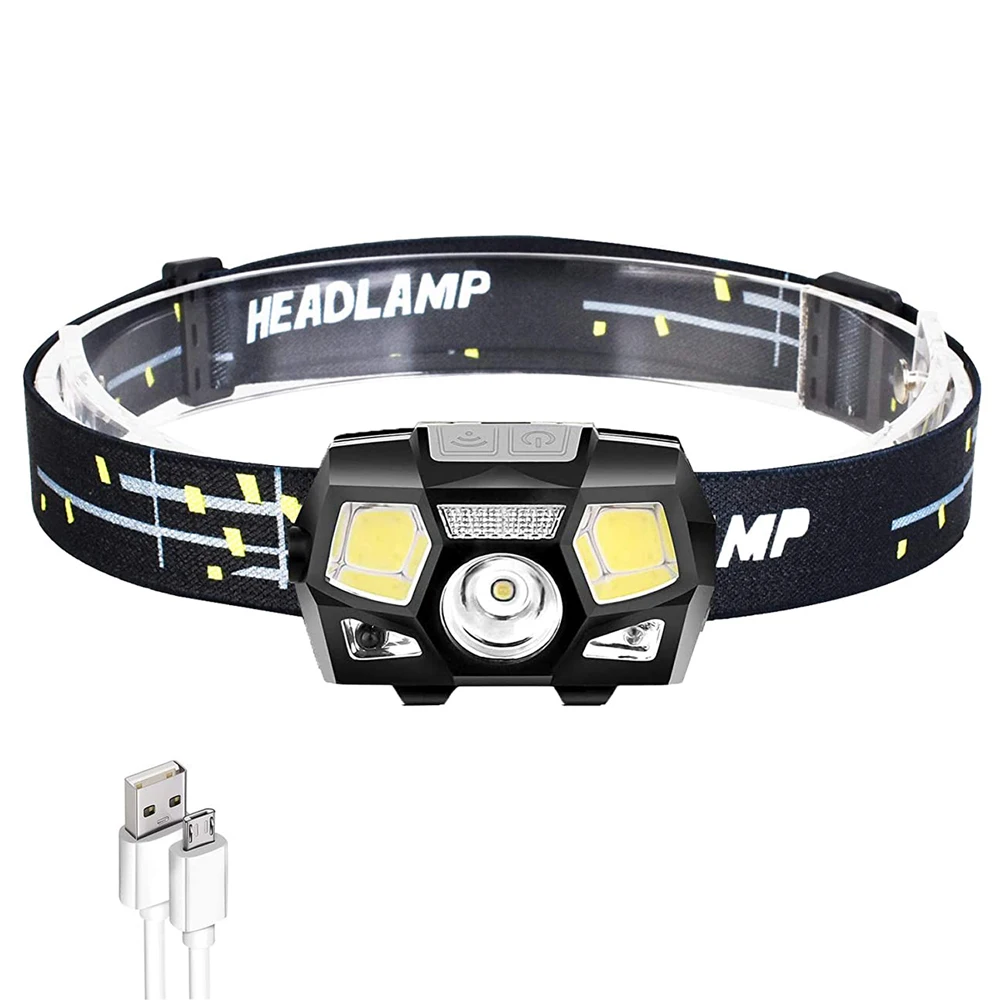 Motion sensor led mining headlamp 5 Modes Waterproof hoofdlamp USB Rechargeable infrared Induction linterna de cabeza