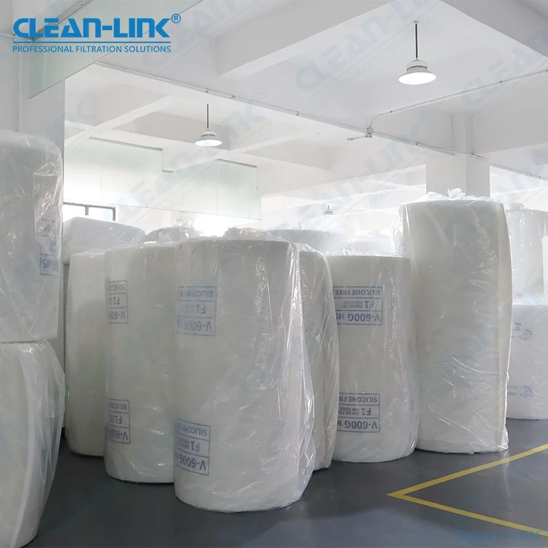 Factory Paint Booth Filter Primary Full Glue Synthetic Filter Cotton Spray Booth Ceiling Filter Media Roll