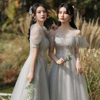 bridesmaid dresses fairy Fairy Long Modest Light Blue Bridesmaid Dresses – TANYA BRIDAL