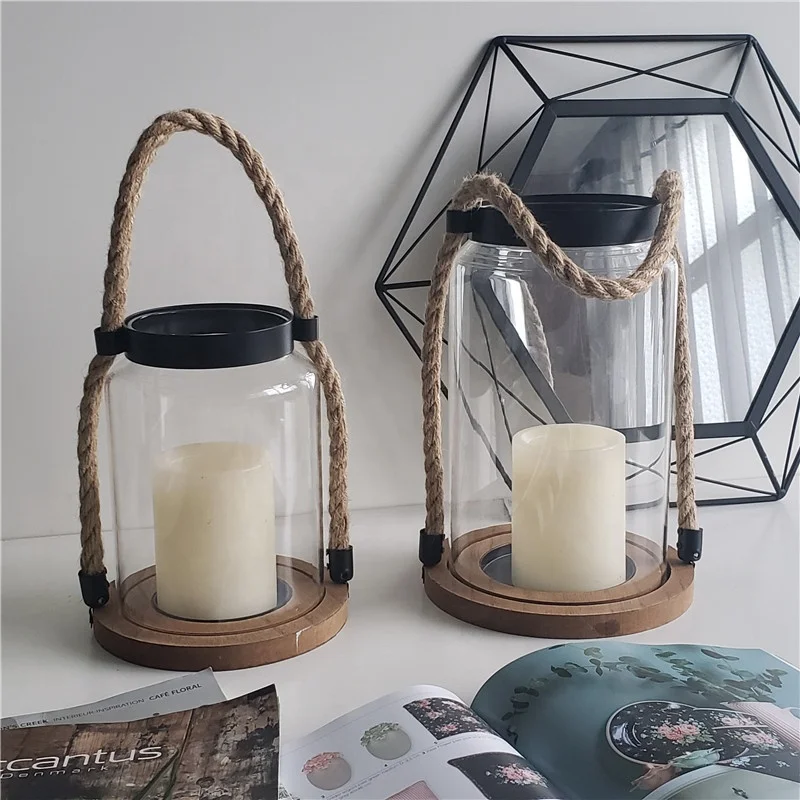 wholesale good quality hanging spring glass jar candle holders wedding decoration glass candle holder