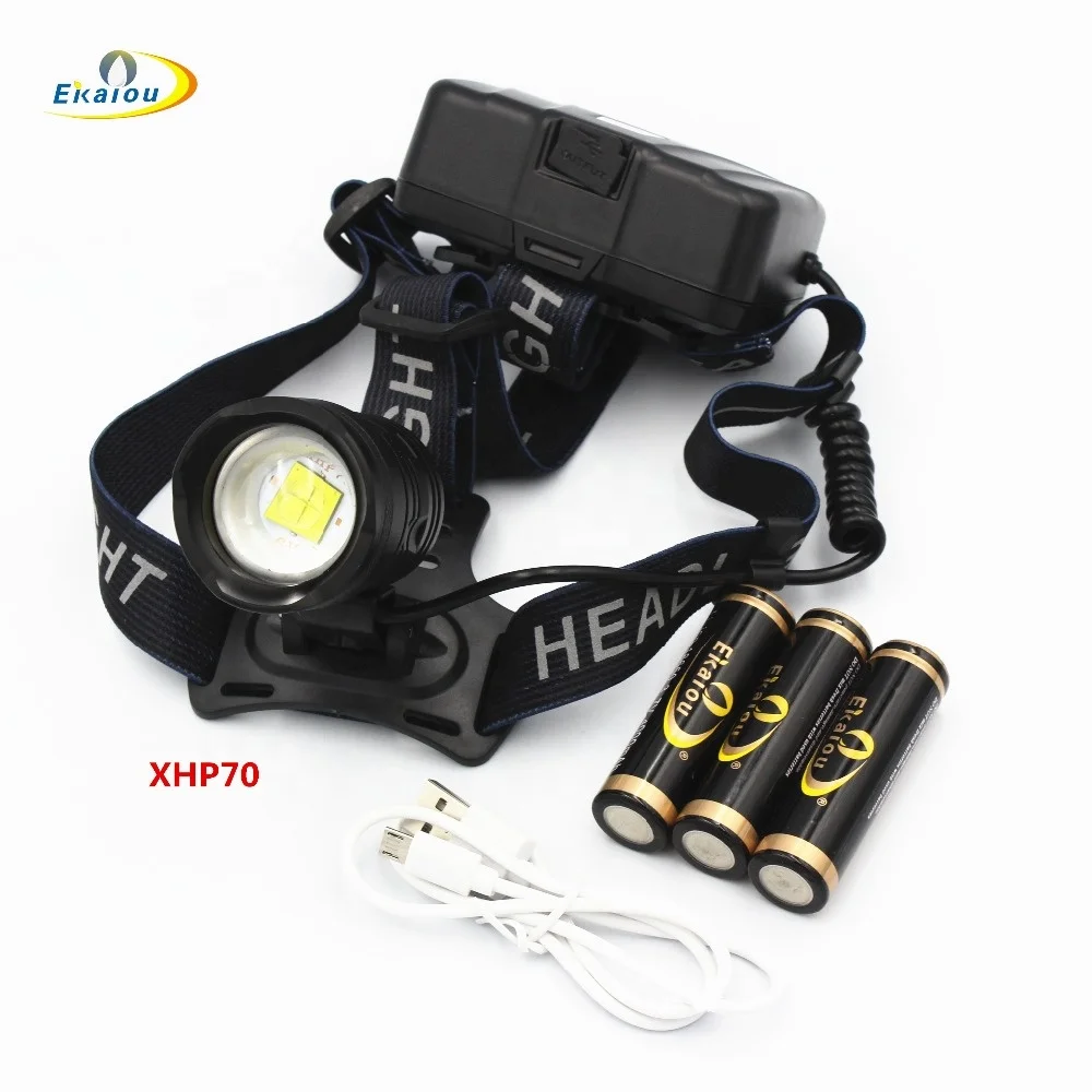 30W XHP70 LED Headlight Powerful, Rechargeable, and Durable