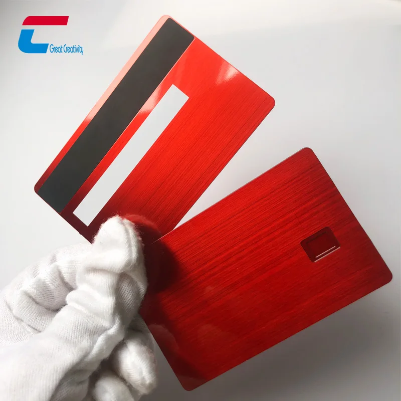 Custom Blank EMV Chip Slot Metal Credit Cards Stainless Steel Metal Credit Magnetic Stripe Card
