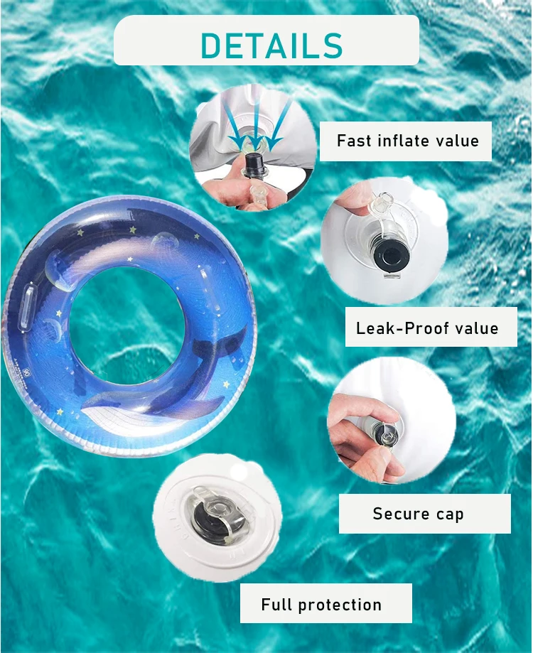 Customized Pvc Safety Inflatable Shark Mouth Swimming Ring Durable ...