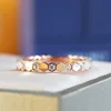 F627 Rose Gold Half Ring Diamond