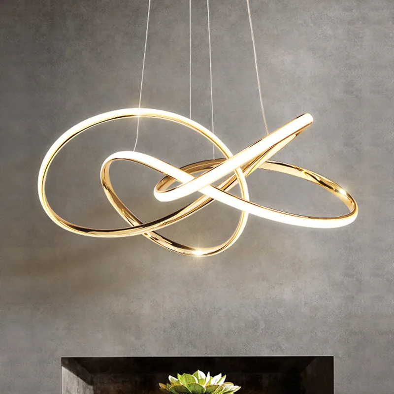Simple Design Adjustable Lighting Hanging Rings Kitchen Island Indoor 166W Led Chandelier Pendant Lamp
