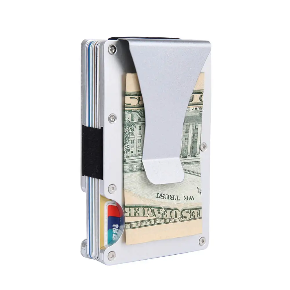Minimalist Aluminum Money Clip Wallet - Men's Slim Rfid Metal Card