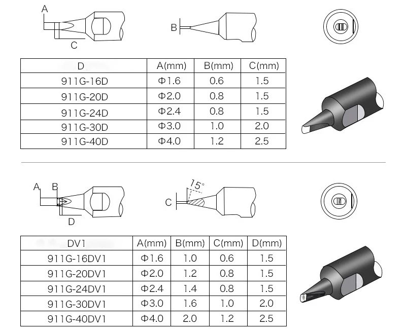 911G series copper welding tools 