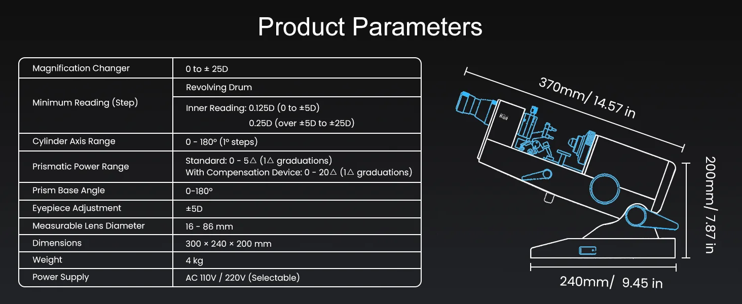 Top Quality Manual Lensmeter GJD-1 Lensmeter Optical Instruments Lensometer for Optical Shop