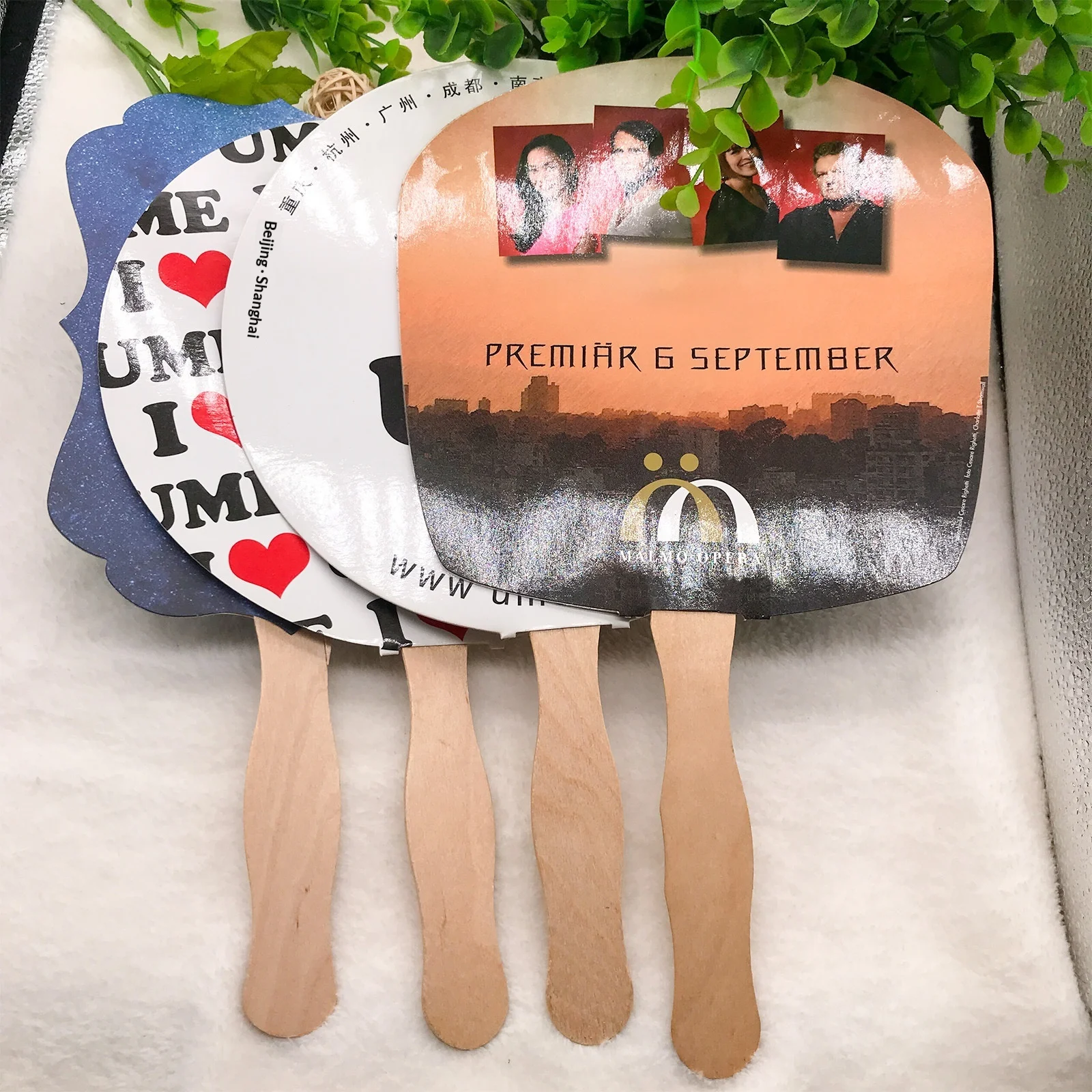Customized Wooden Handle Advertising Fan for Corporate Promotion & Business Gifts with UV Printing Custom Logo Packaging preview 4