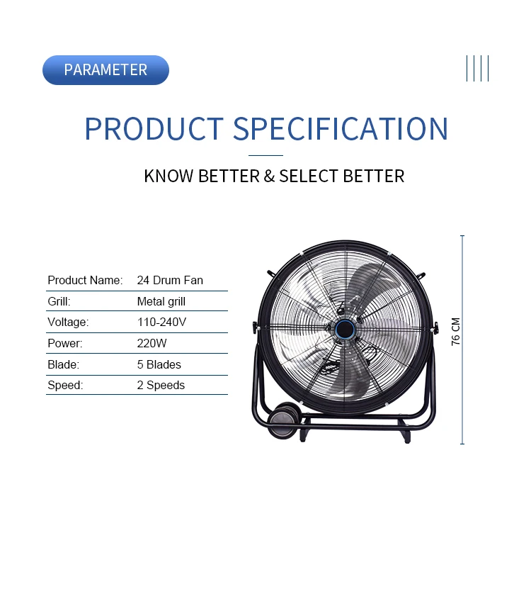 Metal Drum Fan, 220W - detail 14