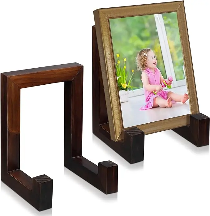 Wooden Plate Stand For Display,Decorative Picture Frame Stand Plaque