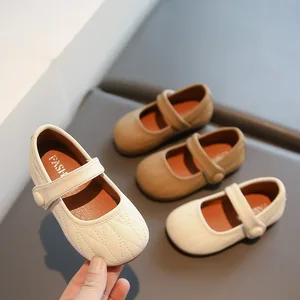 Spring Autumn Lightweight Soft Sole Sweet Princess Baby Girl Flat Dress PU Shoes Children's Single Shoes