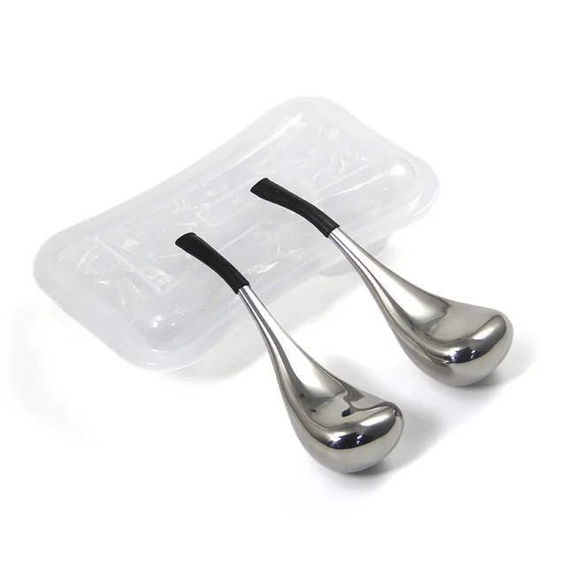 wholesale OEM brand stainless steel ice spoon massage roller anti-aging freeze facial tool