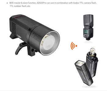 Portable Iutdoor Professional Studio Flash Light Strobe Lights with Camera Flash Light Godox AD600Pro for Photography detail image