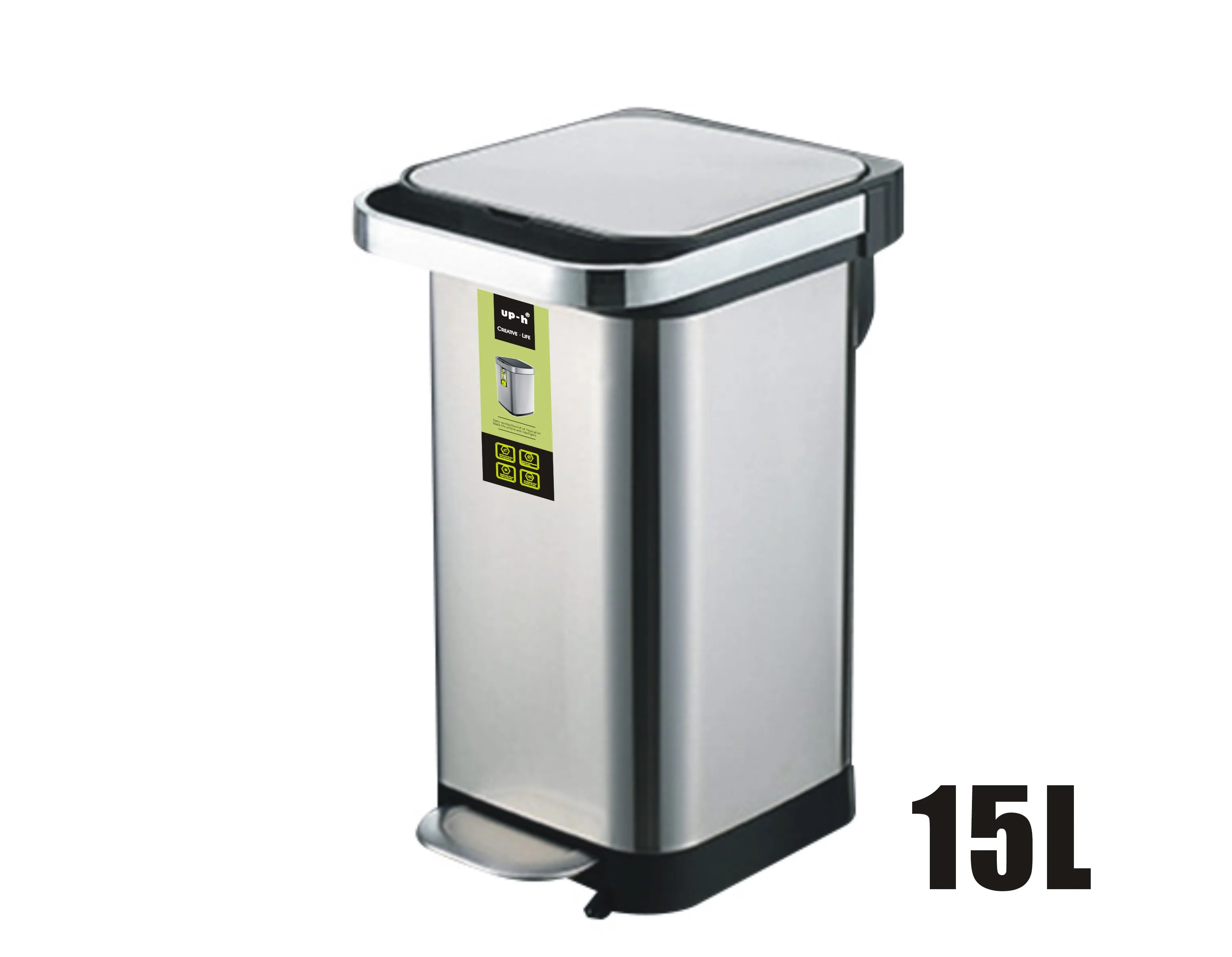 15l Trash Compacting Machine Compost Bin Stainless Steel Kitchen
