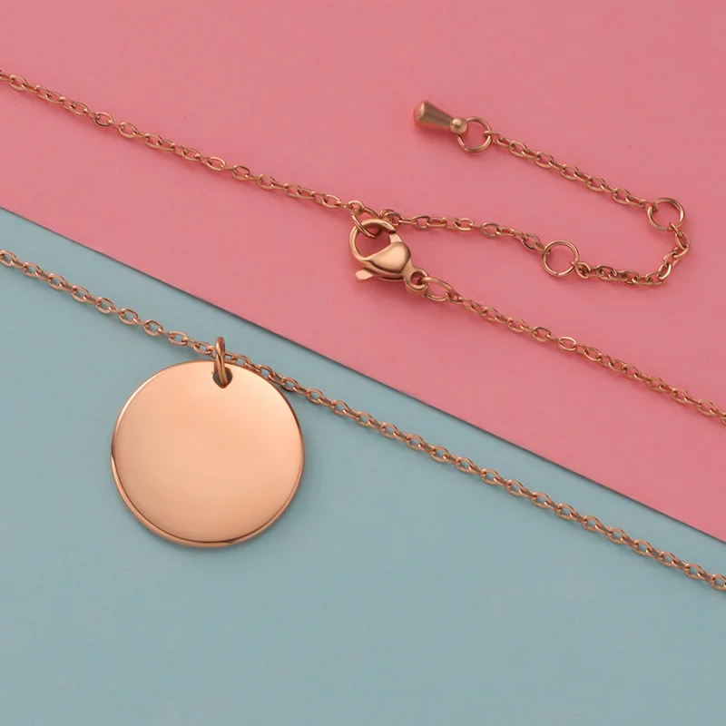 Round Corner Coin Necklace