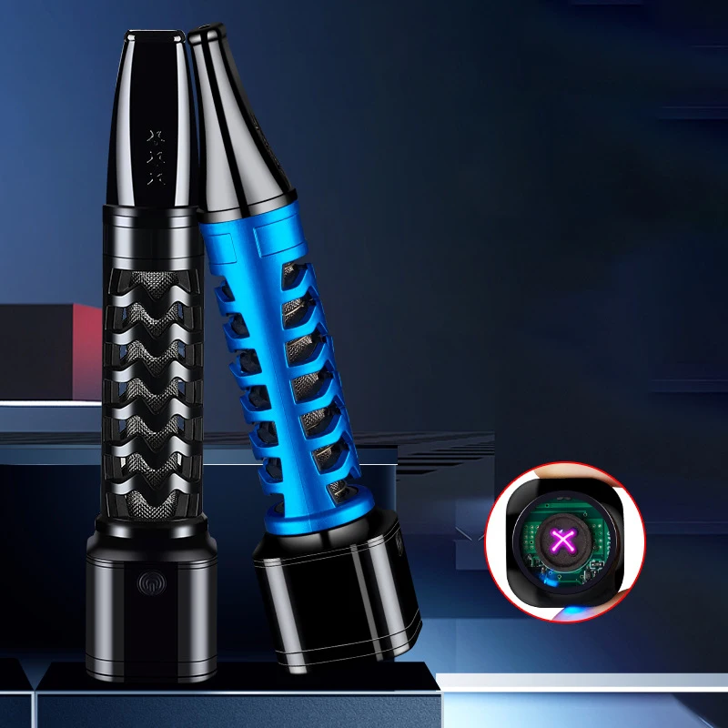 Двойная дуговая зажигалка с держателем для сигарет ветрозащитная зарядкой от usb без капель