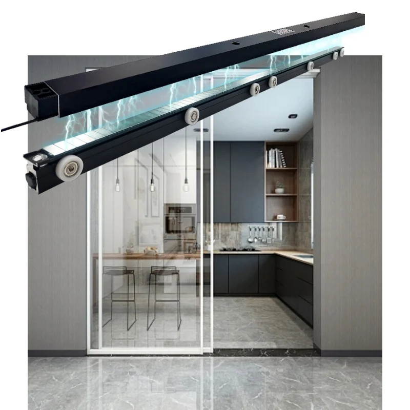 Современный немой Магнитный полуавтоматический дверной датчик раздвижная дверная сетка система оператора автоматическая дверь