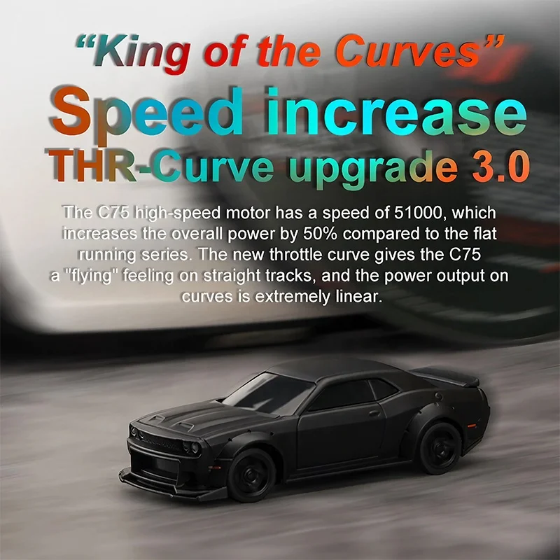 Turbo Racing C75 1:76 Scale RC Mini Car - Enhanced Stability, 7km