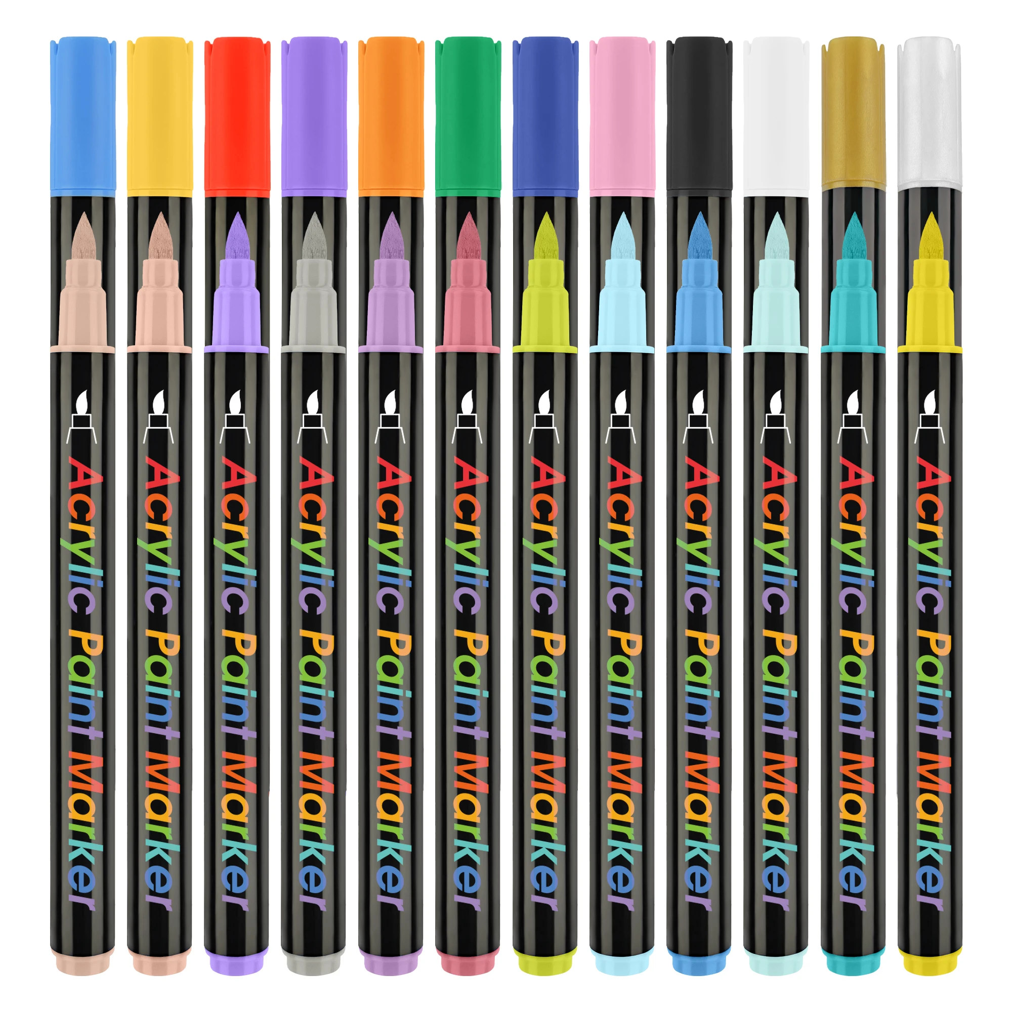 Cosmetic-Quality Skin-Safe Temporary Tattoo Markers Fine Tip Flexible Brush  Assorted Colors Body Mark Skin Color Art Marker