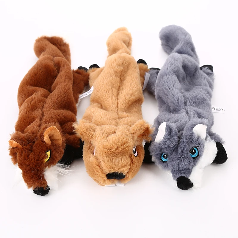 unstuffed plush dog toys