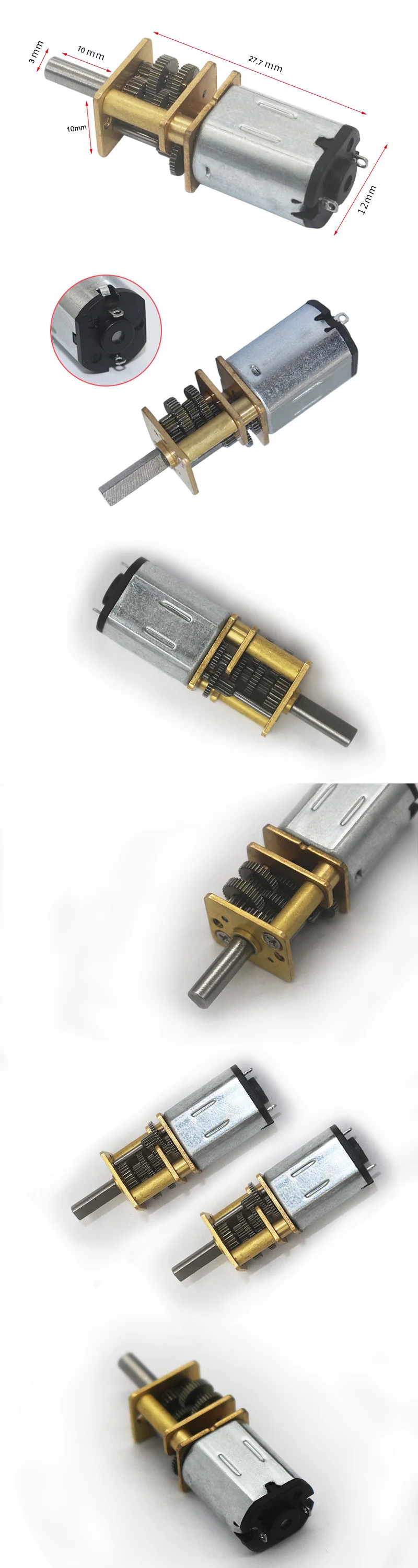 DC 3V 145RPM N20 Micro Metal Gear Motor – 12mm Reduction Motor For DIY Robot & Smart Car