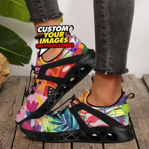 Drop Shipping Women's Men's Design Print Sneakers Tennis  Ladies Sneakers Mesh Swing Shoes Casual Tennis Breathable