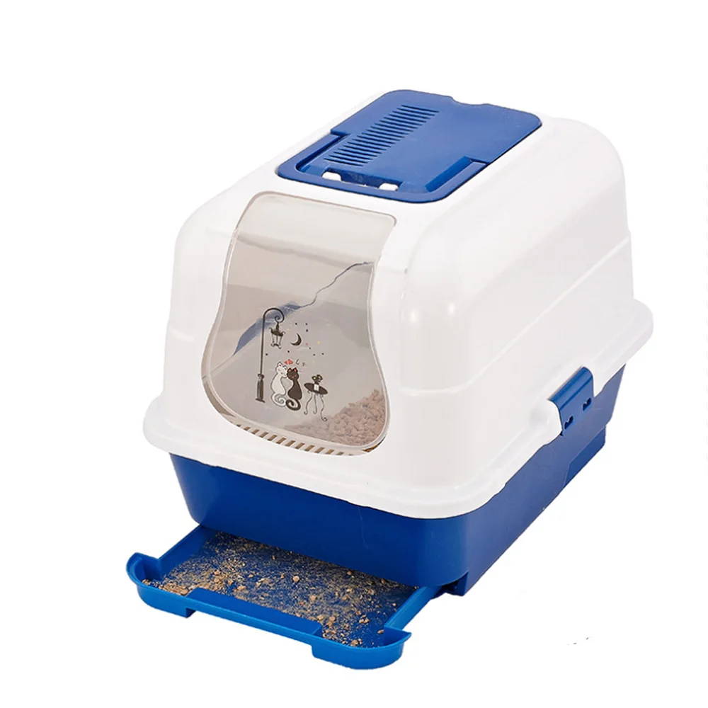 Totally Enclosed Isolated Outdoor Plastic Cat Toilet With Cat Sand ...