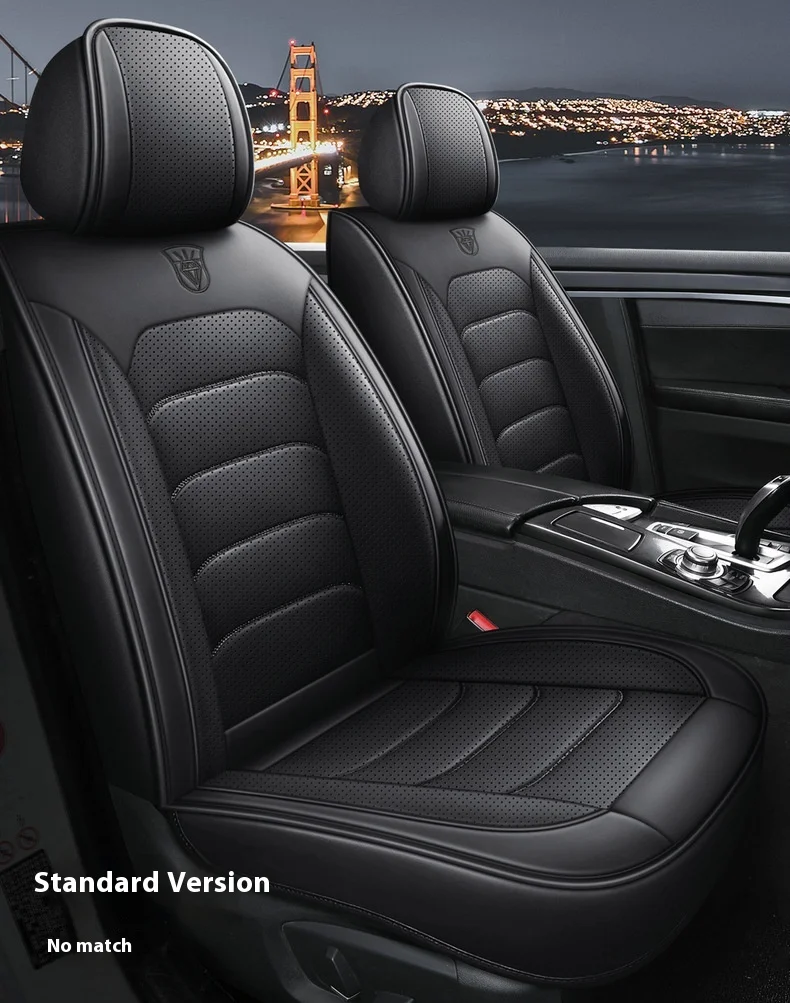 Napapi Fully Surrounded Leather Car Seat Cover Easy-Care Front Cushion for General Motors Four Seasons Modern Durable City Polo 28