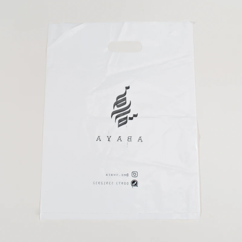 Print Die Cut 30cm X 40cm Plastic Shopping Bags With Handle Pe Gift Bag