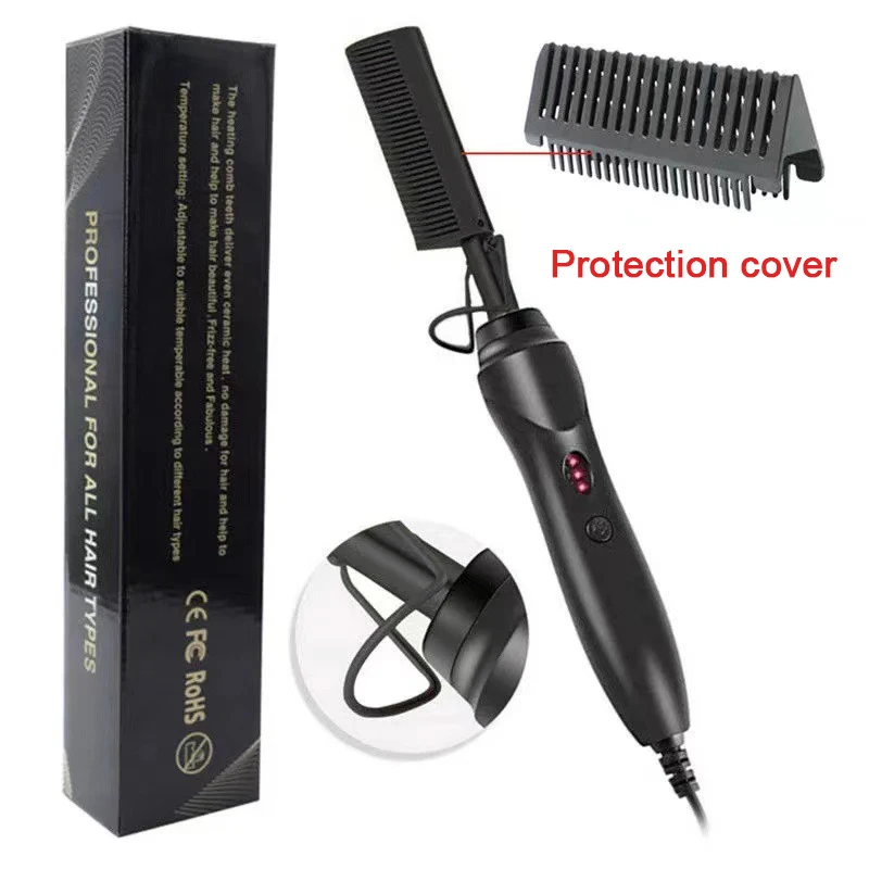 Alisador de Cabelo em Linha Modelador de Cabelo Plana Ferros Alisamento Escova Quente Aquecimento Pente Reta Estilor Ondulação Ferro 100 Alisador de cabelo plana ferros alisamento escova