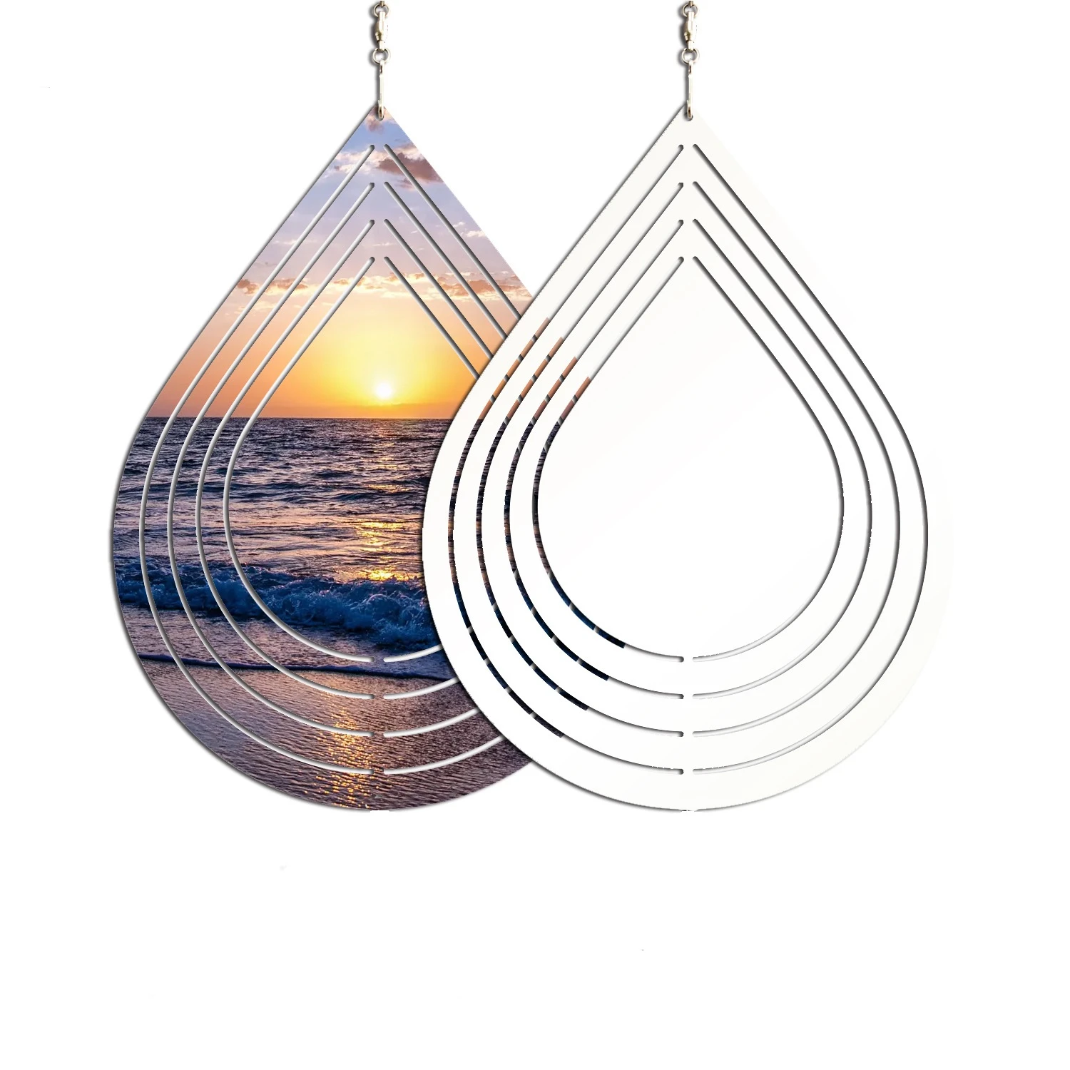 Лидер продаж, металлический ветровой Спиннер в форме лодки с сублимационной печатью, чистый алюминиевый ветровой Колокольчик для украшения сада