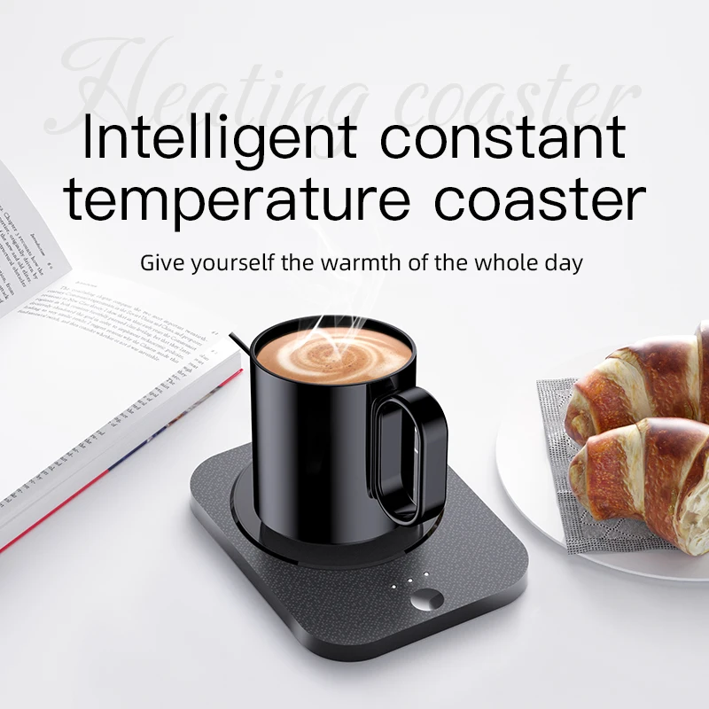 Custom Temperature Control Heating Electric Mug Coffee Heater Cup 55 Degree Ceramic Smart Mug Warmer with Thermostatic Cup Set